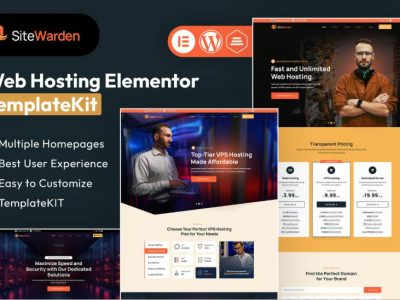SiteWarden - Web Hosting Elementor Template Kit