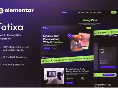 Fotixa - SaaS AI Photo App Website Elementor Template Kit