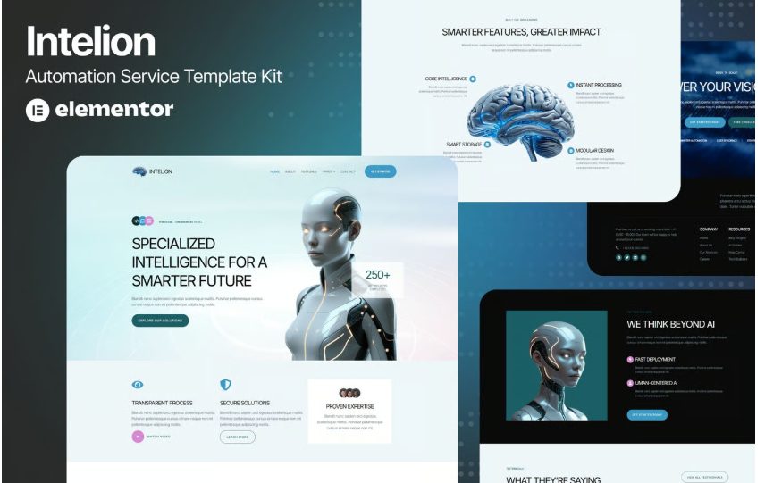 Intelion - Artificial Intelligence Service Elementor Template Kits