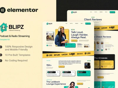 Blipz - Podcast & Radio Streaming Elementor Template Kit