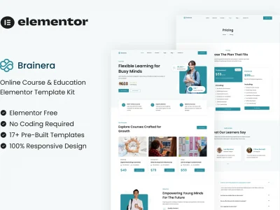 Brainera - Online Course & Education Elementor Template Kit