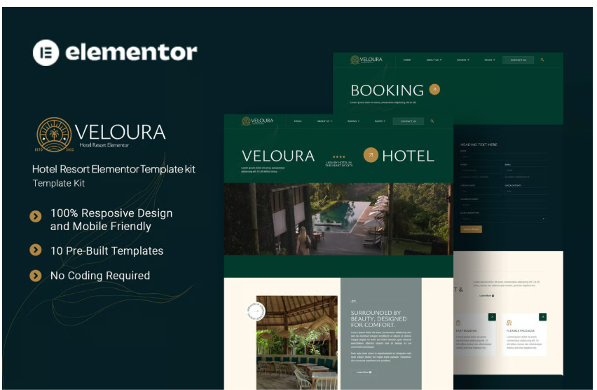 Veloura - Hotel Resort Elementor Template Kit
