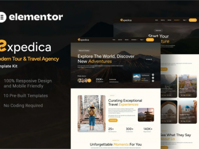Expedica - Modern Tour & Travel Agency Elementor Template Kit