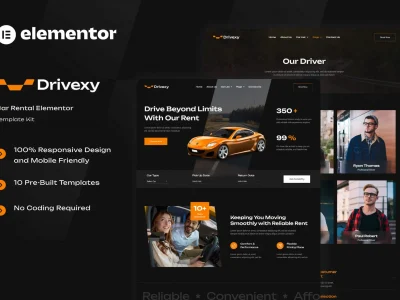 Drivexy - Car Rental Elementor Template Kit