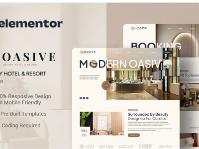 Oasive - Luxury Hotel & Resort Elementor Template Kit