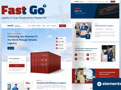 FastGo - Logistics & Cargo Transportation Elementor Template Kit