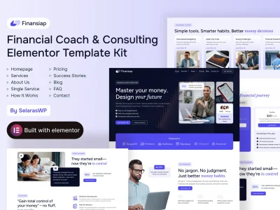 FinanSiap - Financial Coach & Consulting Elementor Pro Template Kit