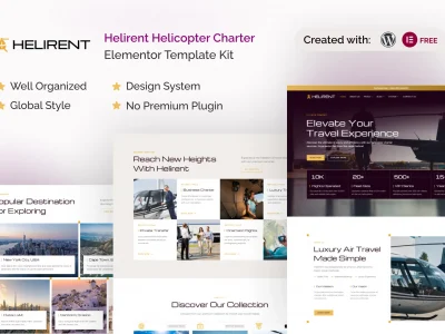 Helirent - Helicopter Charter Elementor Template Kit