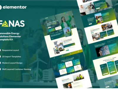 Fanas - Solar & Green Renewable Energy Solutions Elementor Template Kit