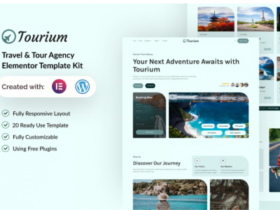 Tourium - Travel & Tour Agency Elementor Template Kit