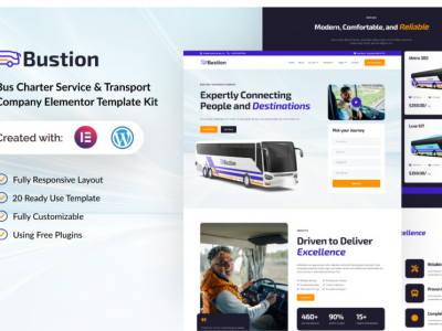 Bustion - Bus Charter Service & Transport Company Elementor Template Kit