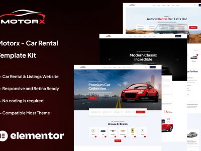 Motorx - Car Rental Elementor Template Kit