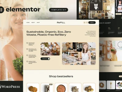 ReFill - Zero Waste Shop eCommerce Elementor Pro Template Kit
