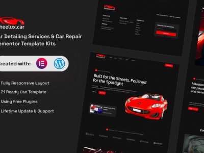 Wheelux - Car Detailing Services & Car Repair Elementor Template Kits