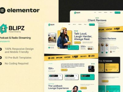 Blipz - Podcast & Radio Streaming Elementor Template Kit