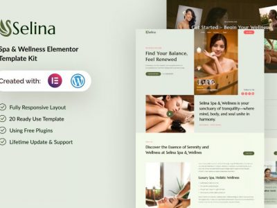 Selina - Spa & Wellness Elementor Template Kit