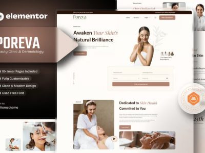 Poreva - Beauty Clinic & Dermatology Elementor Template Kit