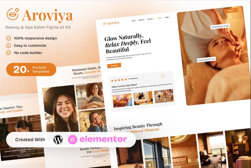 Aroviya – Beauty & Spa Salon Elementor Template Kit