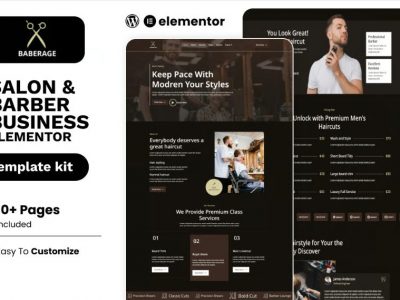 Baberage – Barber & Hairdresser Shop Elementor Template Kit