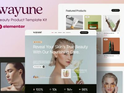 Wayune - Beauty Care Product Elementor Template Kit By Tokotema