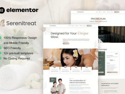 SereniTreat - Spa & Beauty Care Elementor Pro Template Kit By moxcreative
