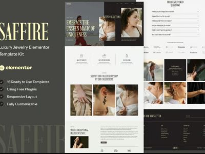 Saffire - Luxury Jewelry Elementor Template Kit By askproject