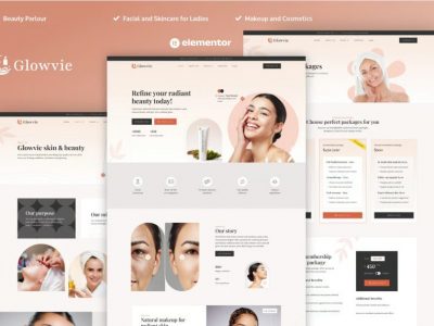Glowvie - Beauty & Skincare Elementor Pro Template Kit By kaththeme