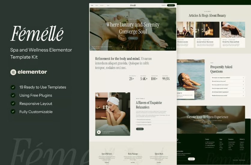 Femelle - Spa & Wellness Elementor Template Kit By askproject