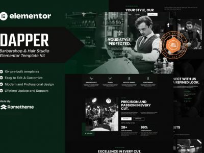 Dapper - Barbershop & Hair Studio Elementor Template Kit By Rometheme