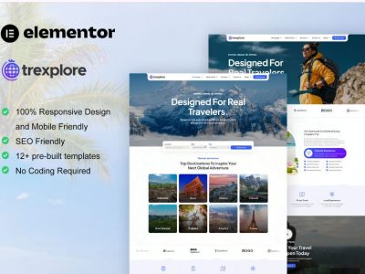 Trexplore - Kit Template Elementor Pro Agen Perjalanan & Tur