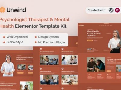 Unwind - Psychologist Therapist & Mental Health Elementor Template Kit