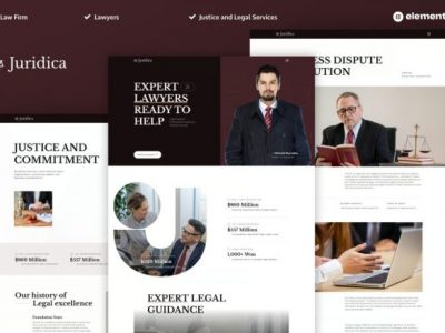 Juridica - Lawyer Attorney and Law Firm Elementor Pro Template Kit