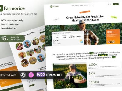 Farmorice – Local Farm & Organic Agriculture Elementor Template Kit