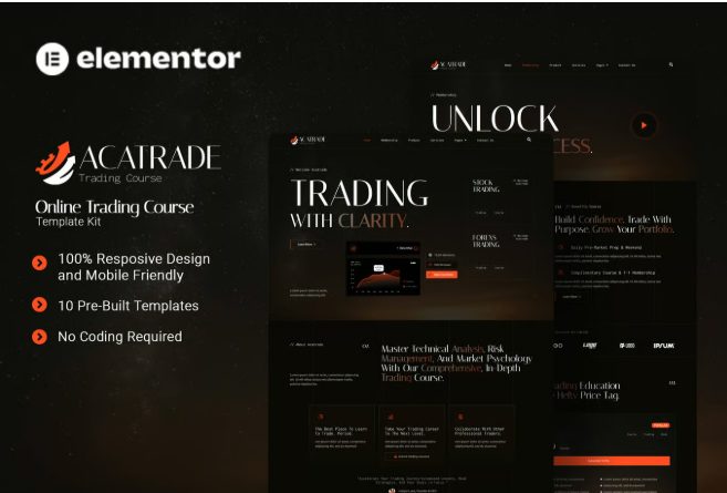 Acatrade - Online Trading Course Elementor Template Kit