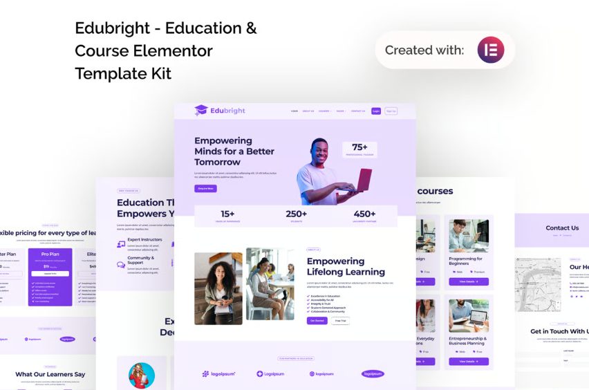 Edubright - Online Course & Education Elementor Template Kit