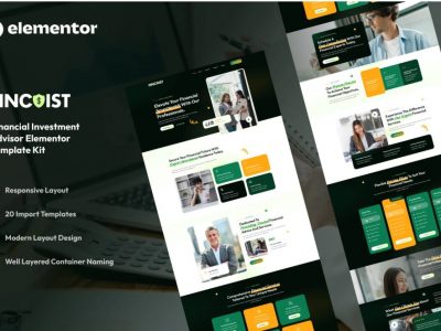 Fincoist - Financial Investment Advisor Elementor Template Kit