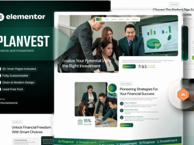Plantvest - Finance & Invesment Elementor Template Kit
