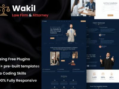 Wakil - Attorney Law Firm & Legal Services Elementor Template Kit