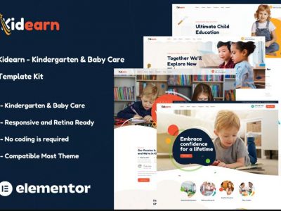 Kidearn - Kindergarten & Baby Care Elementor Template Kit