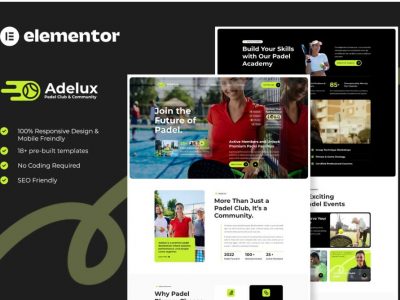 Adelux - Padel Club & Community Elementor Template Kit