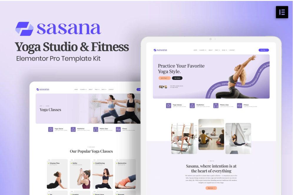 Sasana - Yoga Studio & Fitness Elementor Pro Template Kit