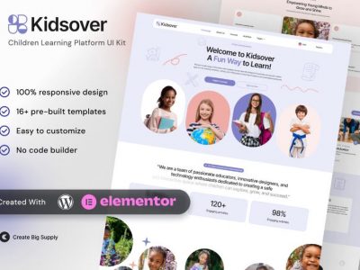 Kidsover- Children’s Learning Platform Elementor Template Kit