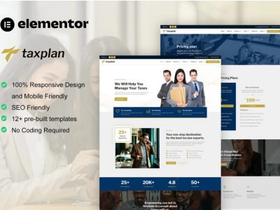 TaxPlan - Tax Advisor & Financial Consulting Elementor Pro Template Kit