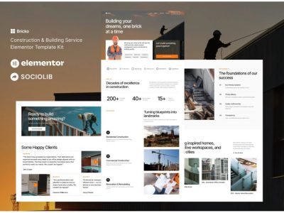 Bricko - Construction & Building Service Elementor Template Kit