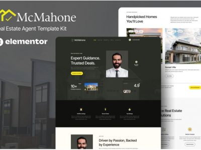 McMahone - Real Estate Agent Elementor Template Kit