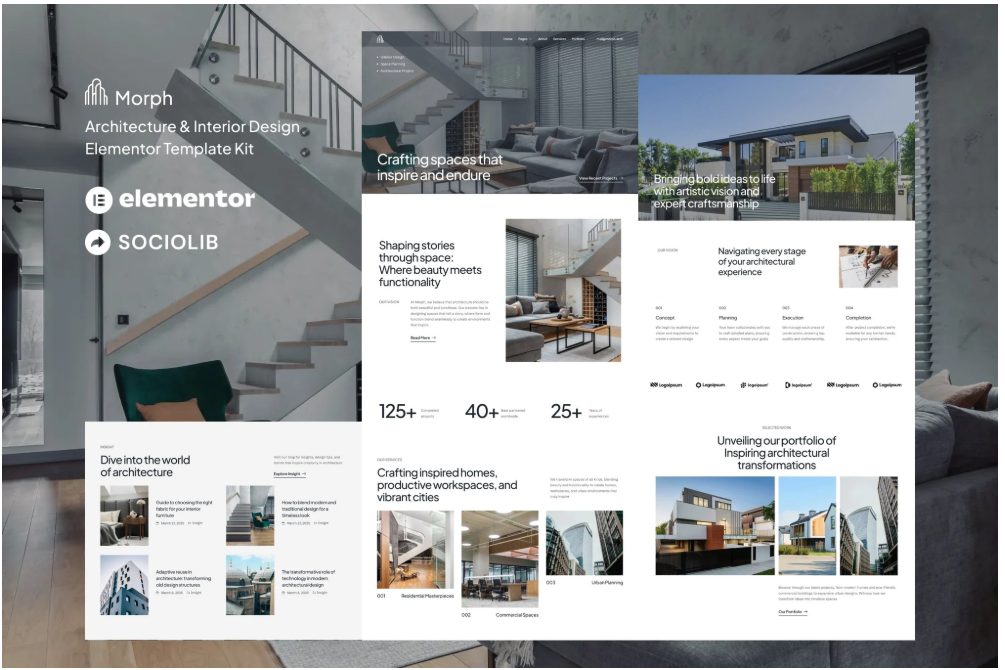 Morph - Architecture & Interior Design Elementor Template Kit