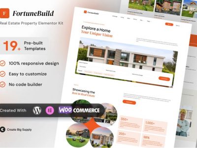 FortuneBuild - Real Estate Property Elementor Template Kit for Agents and Property Developers