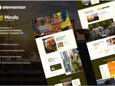 Mindo - Contractor & Construction Building Elementor Template Kit