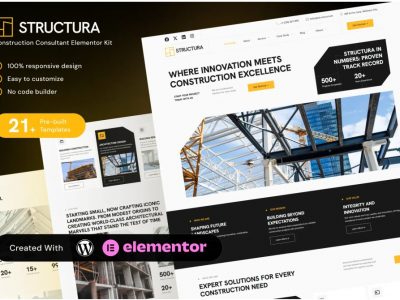 Structura Construction Consultant Elementor Template Kit for Builders, Architects, Engineering Firms