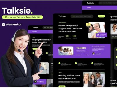 Talksie - Customer Service Website Elementor Template Kit
